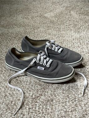 Vans Low-Top Canvas Sneakers in Gray and White